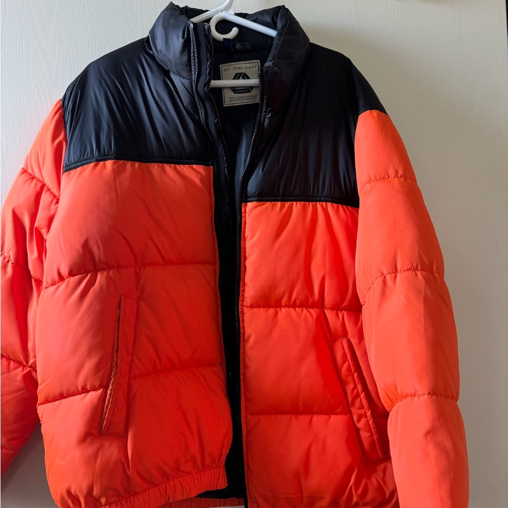 Mountain Warehouse Orange and Black Puffer Jacket